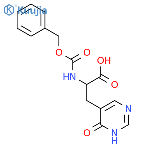2-{(benzyloxy)carbonylamino}-3-(6-oxo-1,6-dihydropyrimidin-5-yl)propanoic acid structure