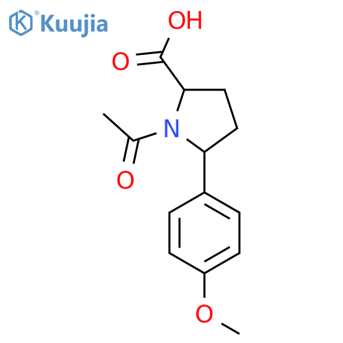 1-Acetyl-5-(4-methoxyphenyl)pyrrolidine-2-carboxylic acid structure