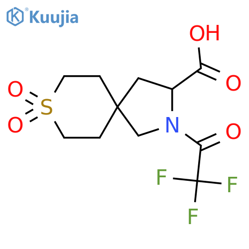 8,8-dioxo-2-(2,2,2-trifluoroacetyl)-8lambda6-thia-2-azaspiro4.5decane-3-carboxylic acid structure