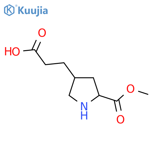 3-5-(methoxycarbonyl)pyrrolidin-3-ylpropanoic acid structure