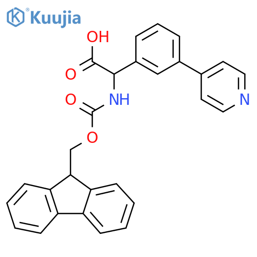 2-({[(9H-fluoren-9-yl)methoxy]carbonyl}amino)-2-[3-(pyridin-4-yl)phenyl]acetic acid structure
