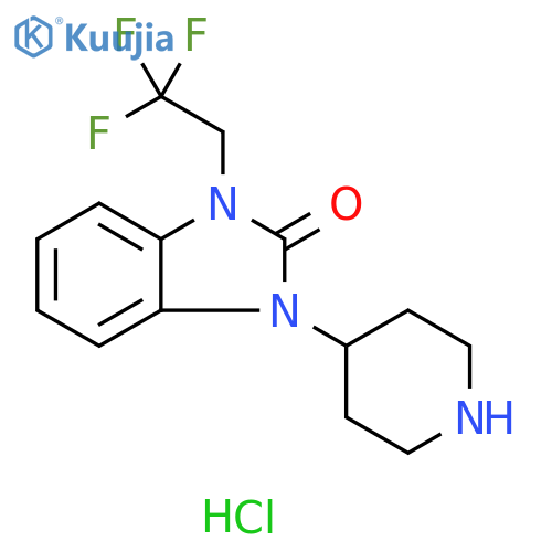 2H-Benzimidazol-2-one, 1,3-dihydro-1-(4-piperidinyl)-3-(2,2,2-trifluoroethyl)-, hydrochloride (1:1) structure