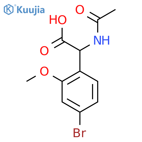 2-(4-Bromo-2-methoxyphenyl)-2-acetamidoacetic acid structure