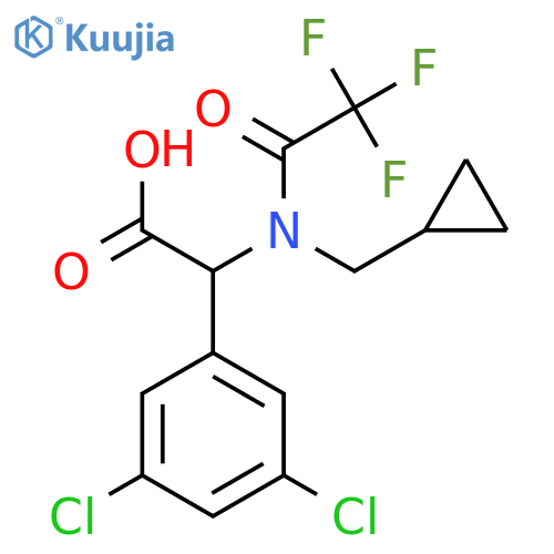 2-N-(cyclopropylmethyl)-2,2,2-trifluoroacetamido-2-(3,5-dichlorophenyl)acetic acid structure