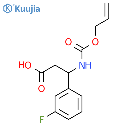 3-(3-fluorophenyl)-3-{(prop-2-en-1-yloxy)carbonylamino}propanoic acid structure