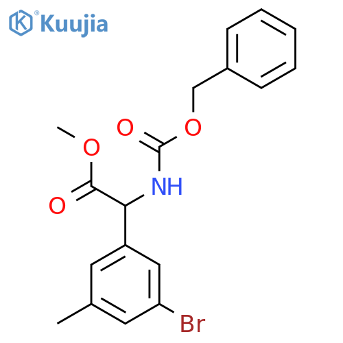 methyl 2-{(benzyloxy)carbonylamino}-2-(3-bromo-5-methylphenyl)acetate structure
