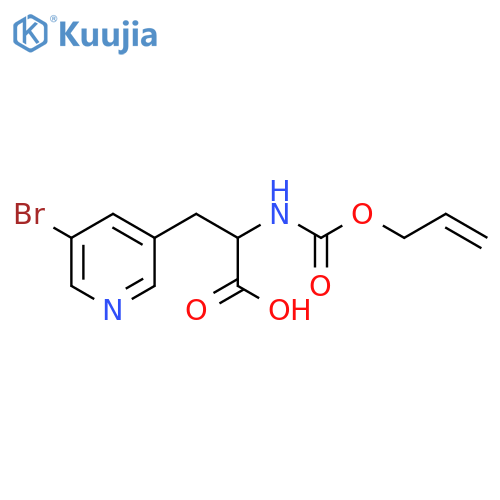 3-(5-bromopyridin-3-yl)-2-{(prop-2-en-1-yloxy)carbonylamino}propanoic acid structure