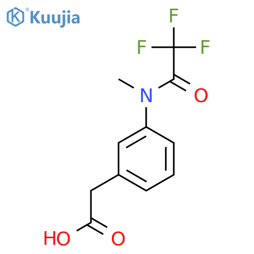 2-3-(2,2,2-trifluoro-N-methylacetamido)phenylacetic acid structure