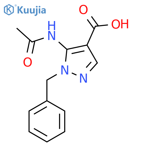 1-benzyl-5-acetamido-1H-pyrazole-4-carboxylic acid structure