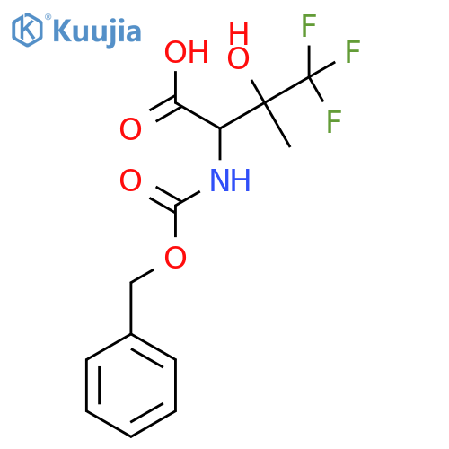 2-{(benzyloxy)carbonylamino}-4,4,4-trifluoro-3-hydroxy-3-methylbutanoic acid structure