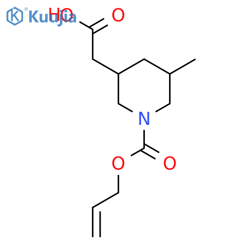 2-{5-methyl-1-(prop-2-en-1-yloxy)carbonylpiperidin-3-yl}acetic acid structure
