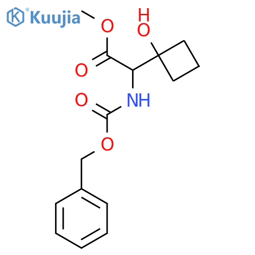 methyl 2-{(benzyloxy)carbonylamino}-2-(1-hydroxycyclobutyl)acetate structure