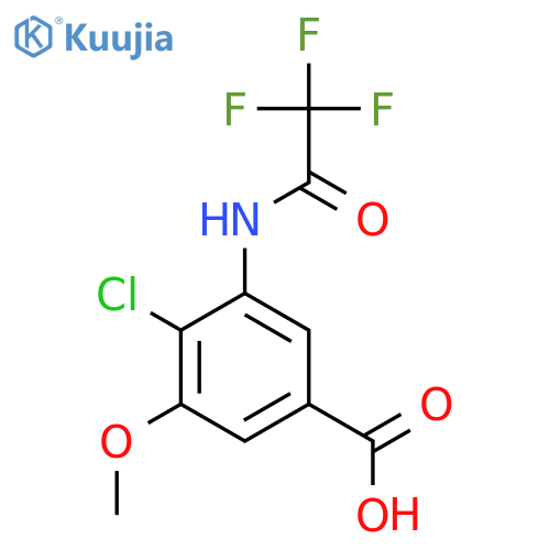 4-Chloro-3-methoxy-5-(2,2,2-trifluoroacetamido)benzoic acid structure