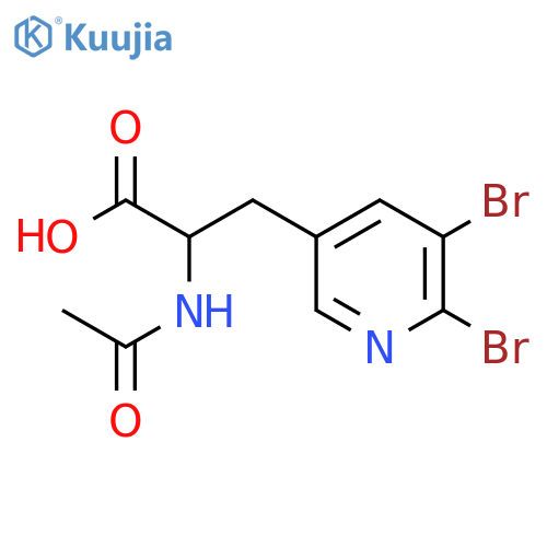 3-(5,6-Dibromopyridin-3-yl)-2-acetamidopropanoic acid structure