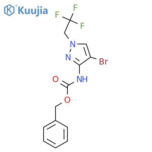 benzyl N-4-bromo-1-(2,2,2-trifluoroethyl)-1H-pyrazol-3-ylcarbamate structure