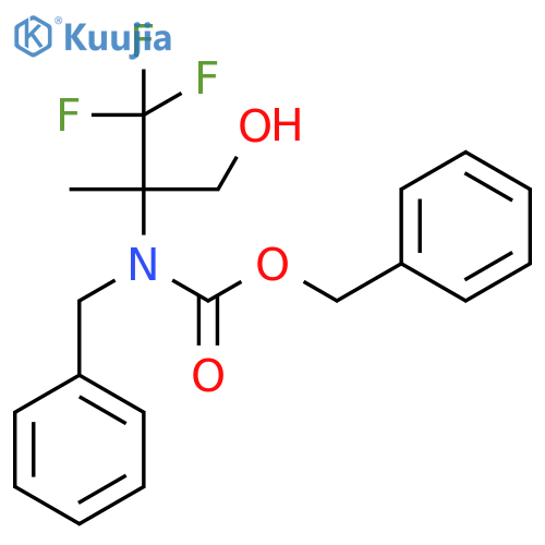 benzyl N-benzyl-N-(1,1,1-trifluoro-3-hydroxy-2-methylpropan-2-yl)carbamate structure