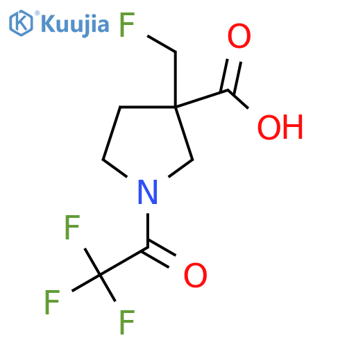 3-(Fluoromethyl)-1-(2,2,2-trifluoroacetyl)pyrrolidine-3-carboxylic acid structure