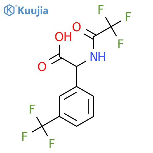2-(2,2,2-trifluoroacetamido)-2-3-(trifluoromethyl)phenylacetic acid structure