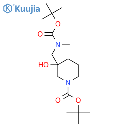 tert-butyl 3-({(tert-butoxy)carbonyl(methyl)amino}methyl)-3-hydroxypiperidine-1-carboxylate structure