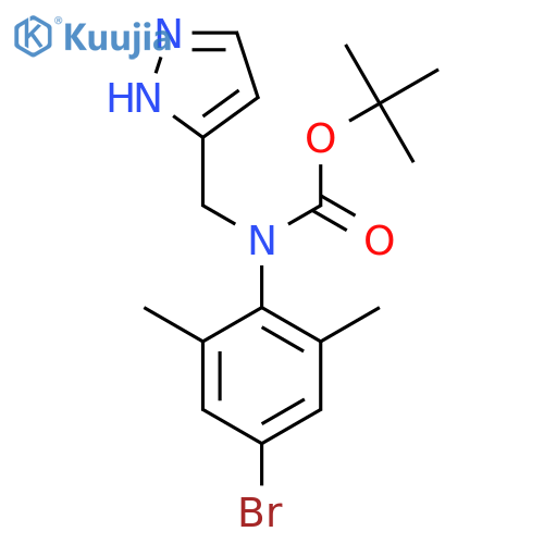 tert-butyl N-(4-bromo-2,6-dimethylphenyl)-N-(1H-pyrazol-3-yl)methylcarbamate structure