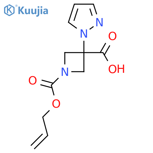 1-[(prop-2-en-1-yloxy)carbonyl]-3-(1H-pyrazol-1-yl)azetidine-3-carboxylic acid structure