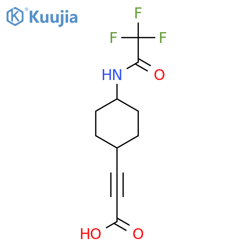 3-4-(2,2,2-trifluoroacetamido)cyclohexylprop-2-ynoic acid structure