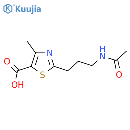 2-(3-Acetamidopropyl)-4-methyl-1,3-thiazole-5-carboxylic acid structure