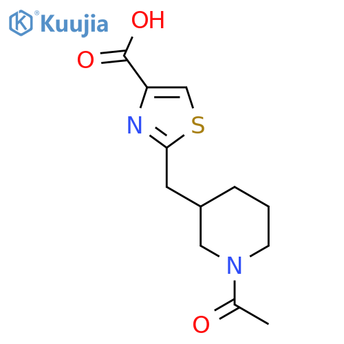 2-(1-acetylpiperidin-3-yl)methyl-1,3-thiazole-4-carboxylic acid structure