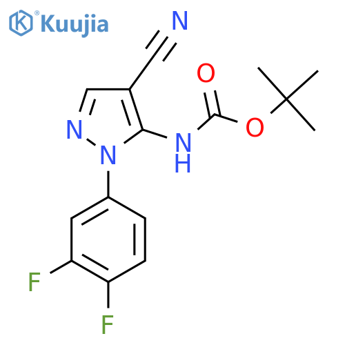 tert-butyl N-4-cyano-1-(3,4-difluorophenyl)-1H-pyrazol-5-ylcarbamate structure