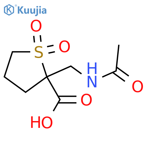 2-(Acetamidomethyl)-1,1-dioxo-1lambda6-thiolane-2-carboxylic acid structure