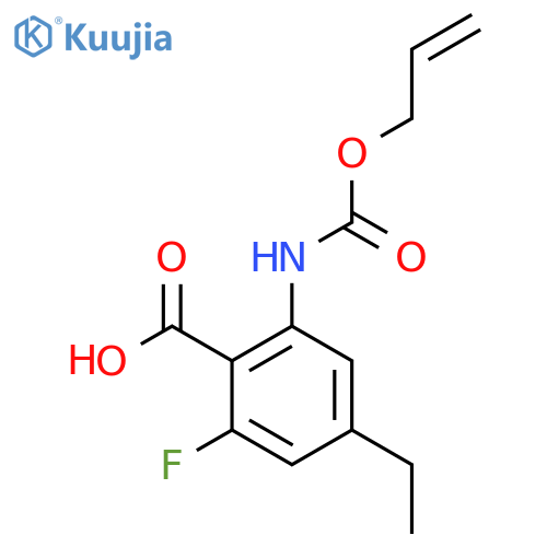 4-ethyl-2-fluoro-6-{(prop-2-en-1-yloxy)carbonylamino}benzoic acid structure