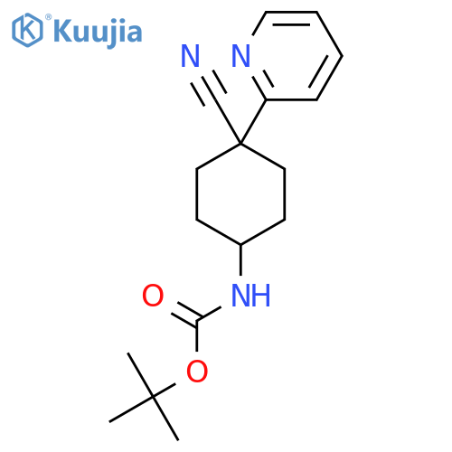 tert-butyl N-4-cyano-4-(pyridin-2-yl)cyclohexylcarbamate structure