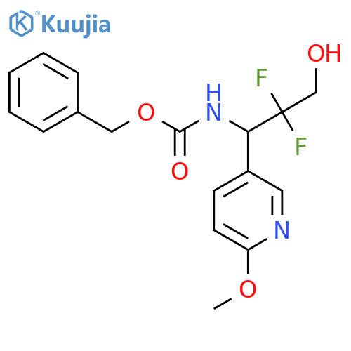 benzyl N-2,2-difluoro-3-hydroxy-1-(6-methoxypyridin-3-yl)propylcarbamate structure
