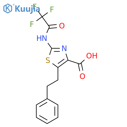 5-(2-Phenylethyl)-2-(2,2,2-trifluoroacetamido)-1,3-thiazole-4-carboxylic acid structure