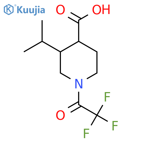 3-(Propan-2-yl)-1-(trifluoroacetyl)piperidine-4-carboxylic acid structure