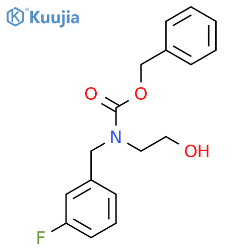 benzyl N-(3-fluorophenyl)methyl-N-(2-hydroxyethyl)carbamate structure