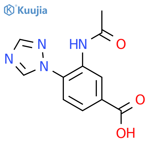 3-acetamido-4-(1H-1,2,4-triazol-1-yl)benzoic acid structure