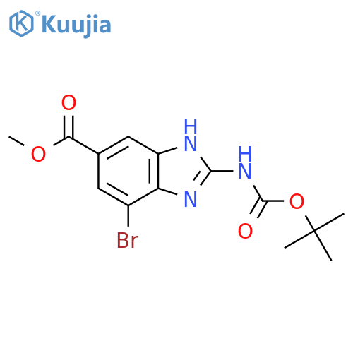 methyl 4-bromo-2-{(tert-butoxy)carbonylamino}-1H-1,3-benzodiazole-6-carboxylate structure