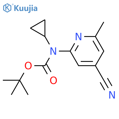 tert-butyl N-(4-cyano-6-methylpyridin-2-yl)-N-cyclopropylcarbamate structure