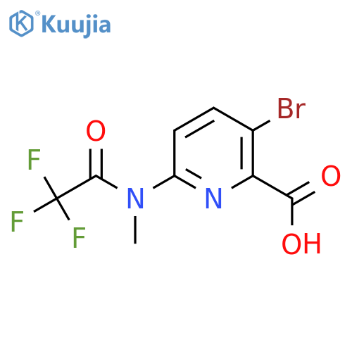 3-bromo-6-(2,2,2-trifluoro-N-methylacetamido)pyridine-2-carboxylic acid structure