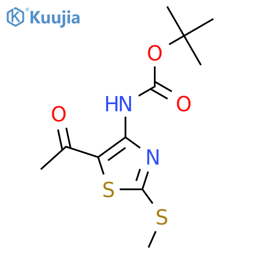 tert-butyl N-5-acetyl-2-(methylsulfanyl)-1,3-thiazol-4-ylcarbamate structure