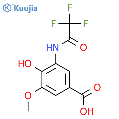 4-Hydroxy-3-methoxy-5-(2,2,2-trifluoroacetamido)benzoic acid structure
