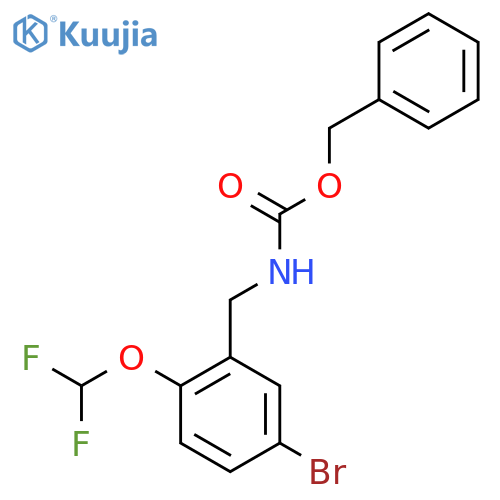 benzyl N-{5-bromo-2-(difluoromethoxy)phenylmethyl}carbamate structure