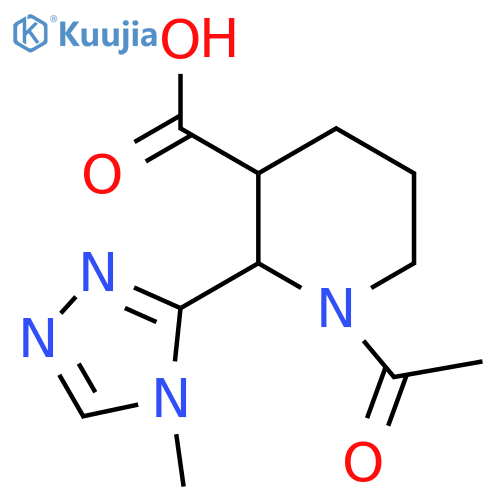 1-acetyl-2-(4-methyl-4H-1,2,4-triazol-3-yl)piperidine-3-carboxylic acid structure