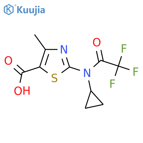 2-(N-cyclopropyl-2,2,2-trifluoroacetamido)-4-methyl-1,3-thiazole-5-carboxylic acid structure