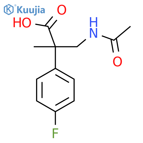 3-Acetamido-2-(4-fluorophenyl)-2-methylpropanoic acid structure