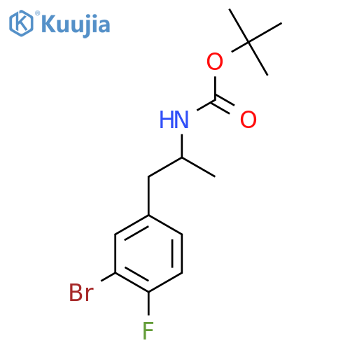 tert-butyl N-1-(3-bromo-4-fluorophenyl)propan-2-ylcarbamate structure