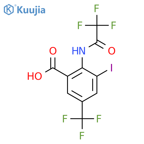 3-Iodo-2-(2,2,2-trifluoroacetamido)-5-(trifluoromethyl)benzoic acid structure