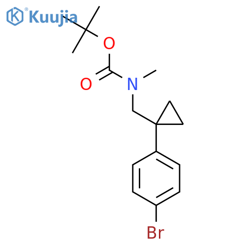 tert-butyl N-{1-(4-bromophenyl)cyclopropylmethyl}-N-methylcarbamate structure