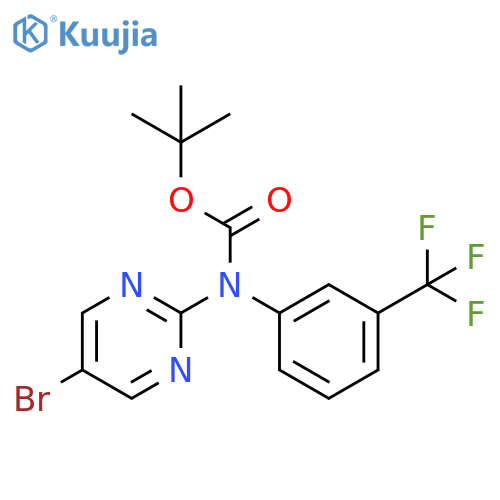 tert-butyl N-(5-bromopyrimidin-2-yl)-N-3-(trifluoromethyl)phenylcarbamate structure